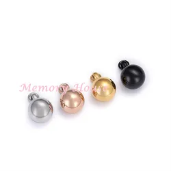 JJ008 Cremation Locket - High Polished 10MM Stainless Steel Ball Memorial Urn Jewelry Charm For Ashes Of Loved One DIY Necklace