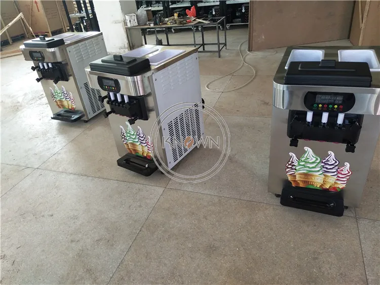 Table Top 18L Mini Soft Ice Cream Milk Shake Vending Machine With 3 Flavors Ice Cream Maker