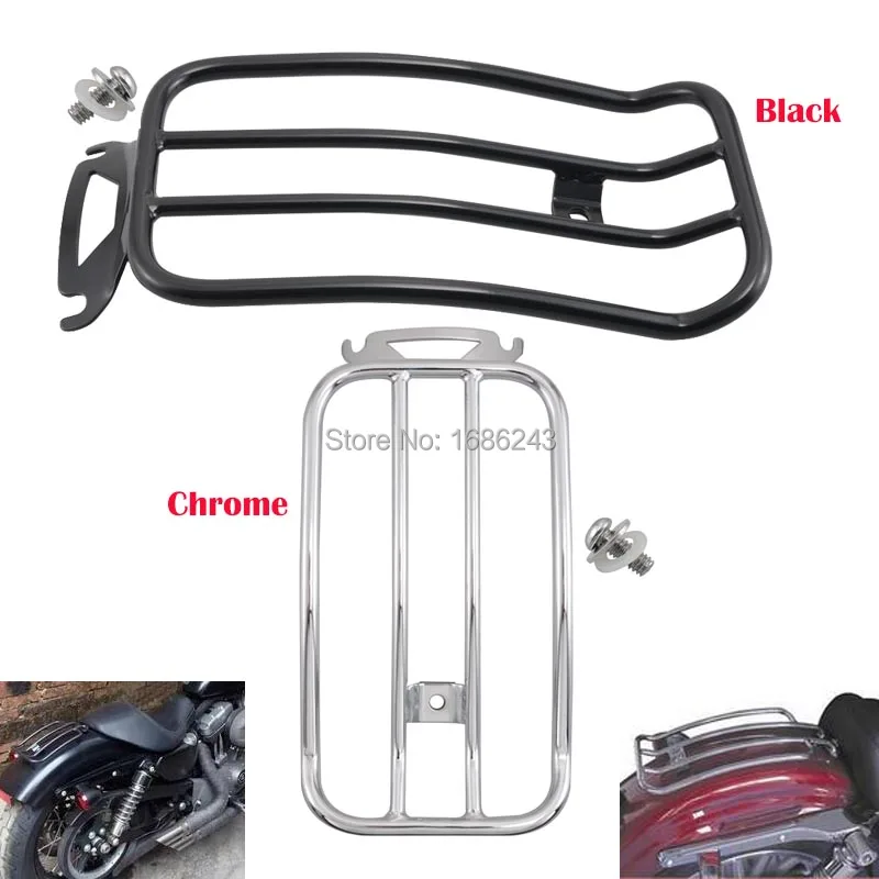 Chrome Black Solo Seat Luggage Rear Fender Rack Fits For Harley Electra Road Street Glide Road King FLHT FLHR FLHX FLT 1997-2020