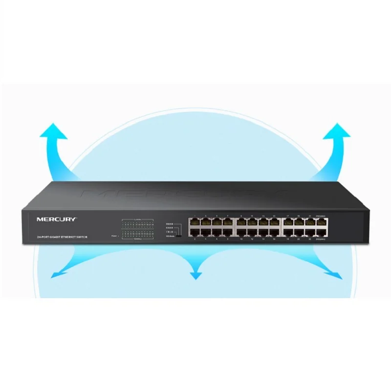 Steel/Metal cabinet 24 RJ45 Ports 1000M Gigabit Enternet Network Switch Auto MDI/MDI-X Half/Full Duplex 6KV Lightning Protection