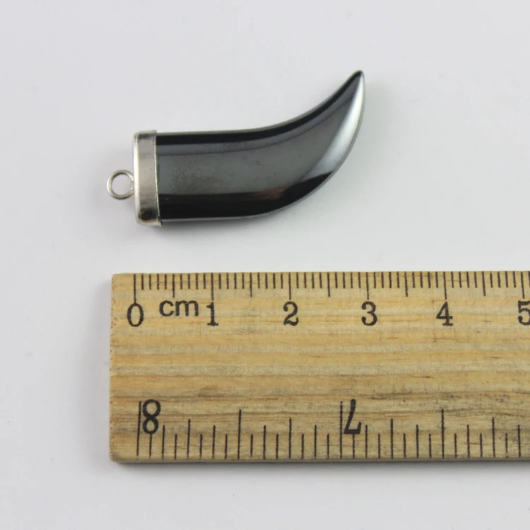 fashion hot sale hematite horn pendant accessories diy accessories  HP1036