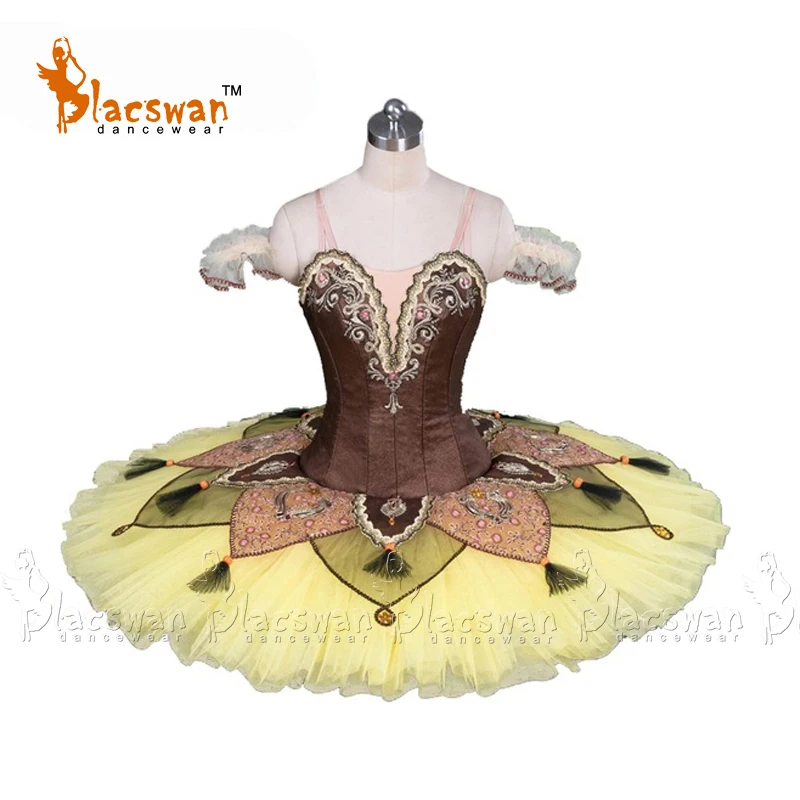 

Yellow Bridesmaids Variations in Don Quixote Children Ballerina Platter Tutu Ballet Costumes for Sale BT884