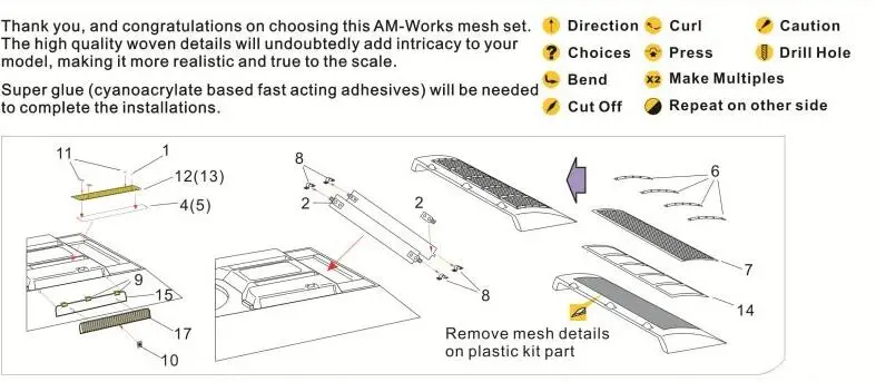 1/35 Grill Mesh for Dragon/Tamiya T-34 Type II