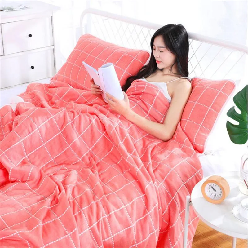150*200CM 6 레이어 코튼 슬리핑 담요 여름 슬리핑 침구 시트 담요 100% 코튼 모슬린 침대 커버 셰르파 담요