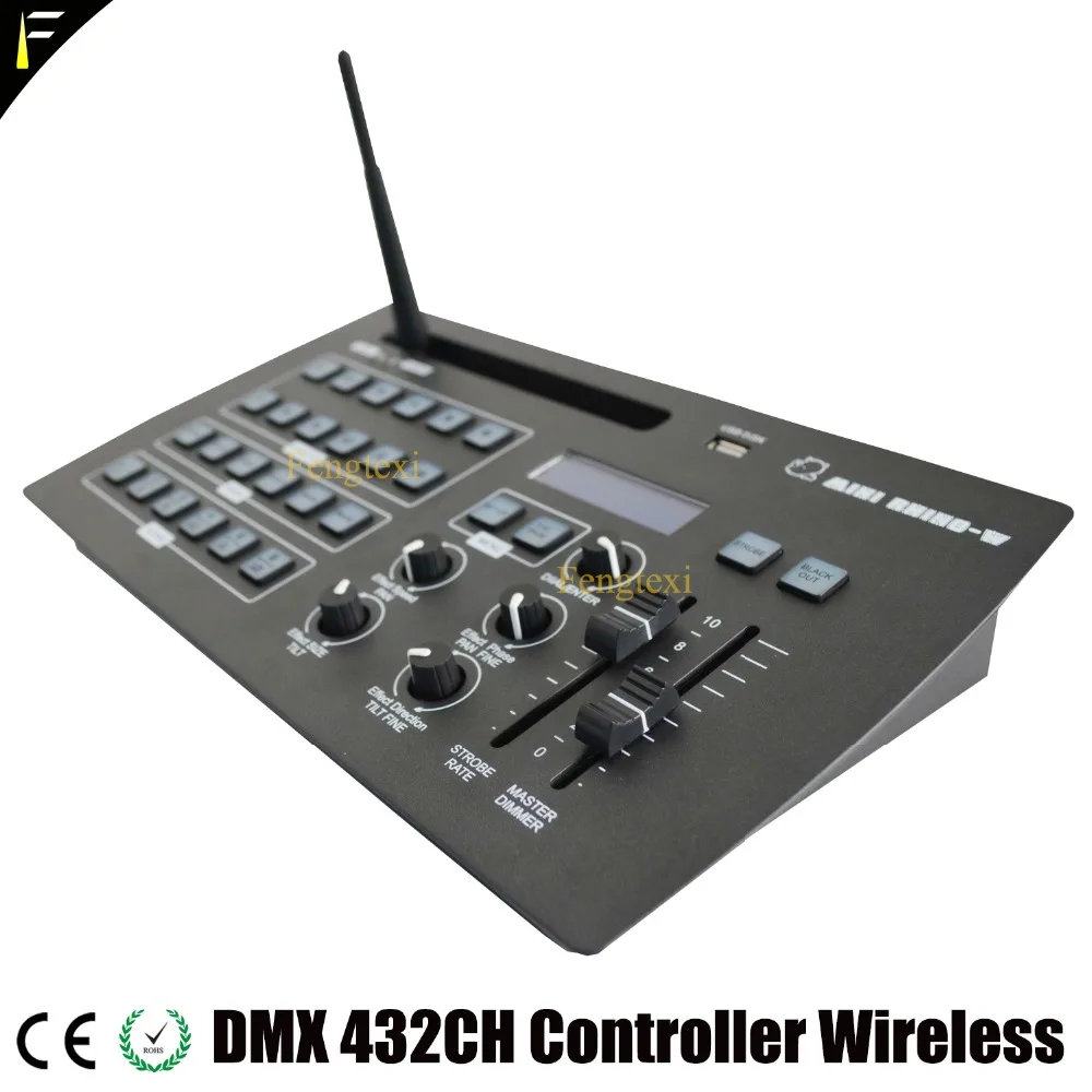 Mini Rhino Wireless Console 432 Channel DMX Controller Color Gobo Show Pause of Lighting Command Controller