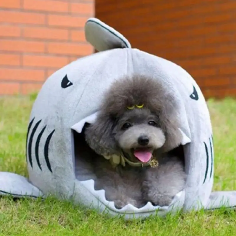 

Hot Selling New Shark Shape Dog Beds Warm Soft Dogt House Cot Pet Keep Warm Bed House For Cat Dogs Pet Supplies Top Quality