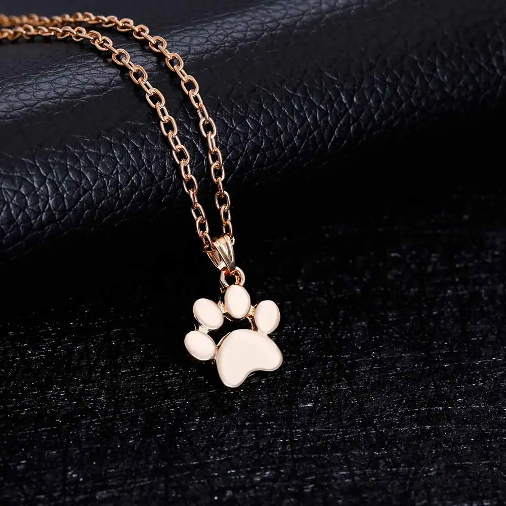 KISSWIFE Fashion Cute Pets Dogs Footprints Paw Chain Pendant Necklace Necklaces & Pendants Jewelry for Women Sweater necklace