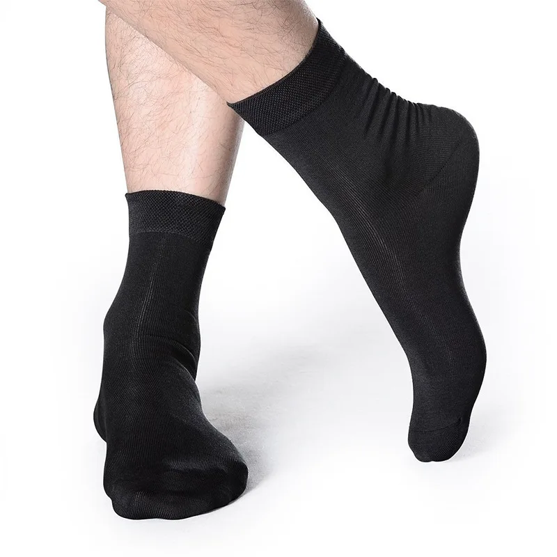 Calcetines de algodón transpirables para hombre, medias de negocios, color negro, para primavera y otoño, talla estadounidense (7 a 11,5), 10 pares