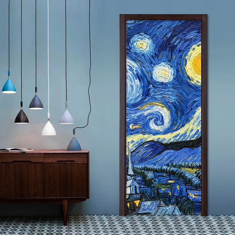 

Modern Abstract Art Starry Sky Mural Wallpaper Living Room Restaurant Door Sticker PVC Self-Adhesive Waterproof Vinyl Wallpaper