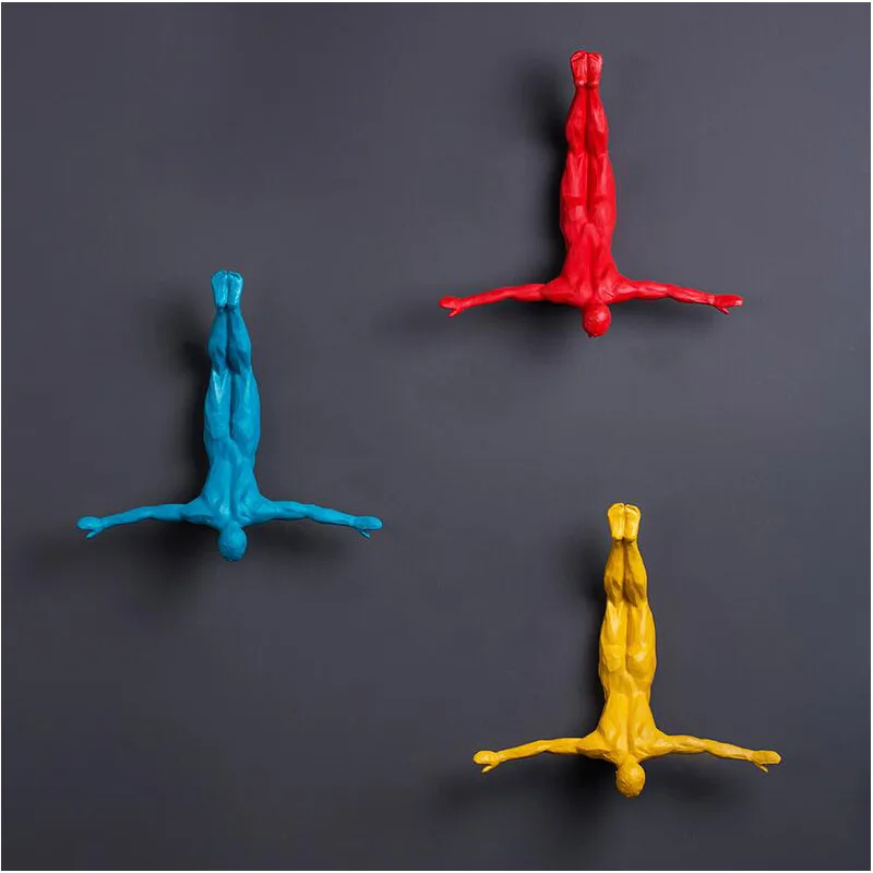 

Modern Resin Bungee Character Pendant Wall Decoration Livingroom Portrait Model Room Wall Hanging Crafts Wall Mural Ornament Art