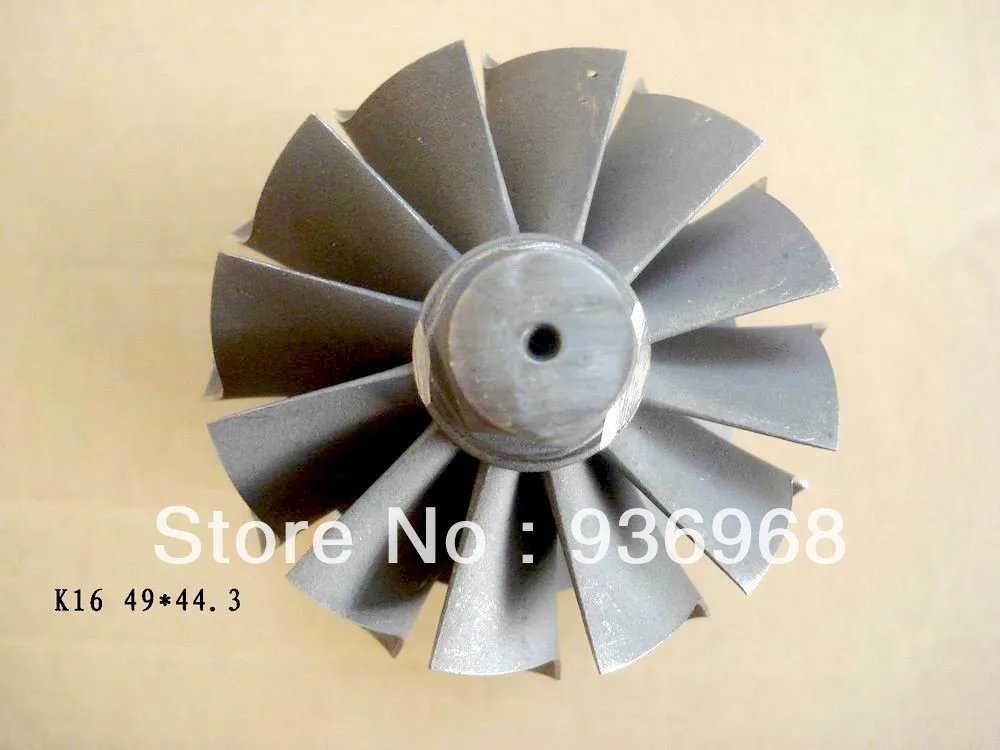 K16 Turbine wheel 49mm*55mm,Comp wheel 44.3mm*63.4mm,K16 Turbo parts/rebuild kits rotor in assembly, AAA Turbocharger Parts