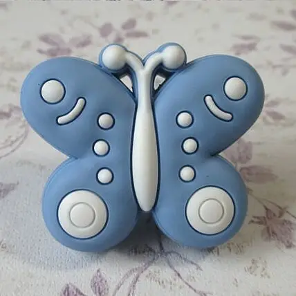 

Kids Dresser Knobs Drawer Pulls Butterfly Blue White Children Cartoon Knobs Cabinet Handles Pull Knob softgums knobs CT17