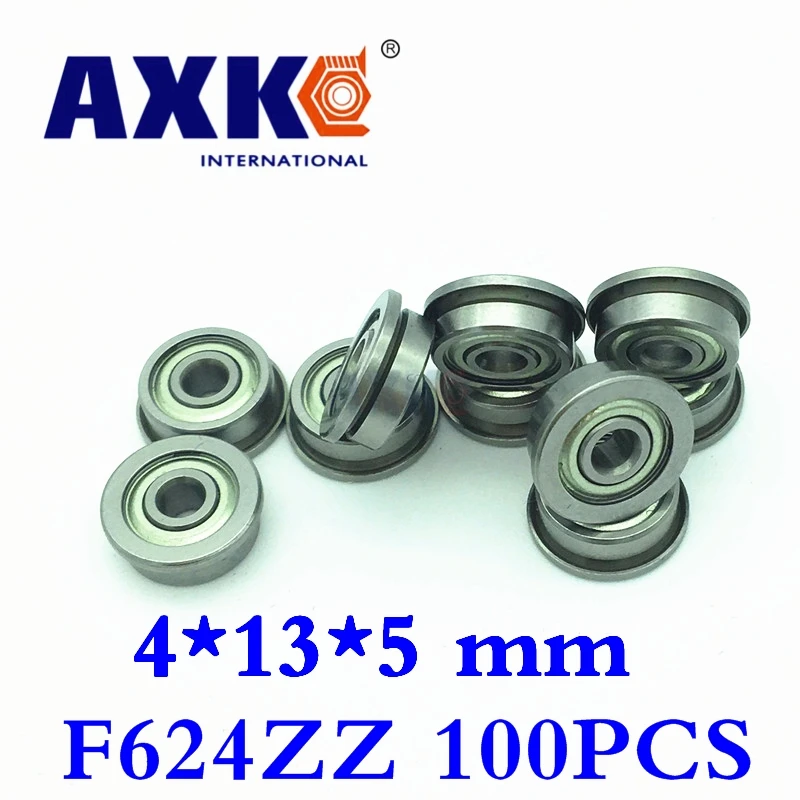 Real Rodamientos 100pcs F624ZZ Metal Shielded Ball Bearings 4x13x5mm Flange Bushing Ball Bearings for Industrial Use