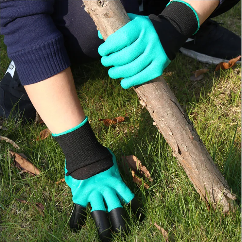 Guantes de plástico ABS para jardín, 4 manoplas de goma para excavación rápida de plantas, aislamiento impermeable, dispositivos esenciales para el hogar y la vida