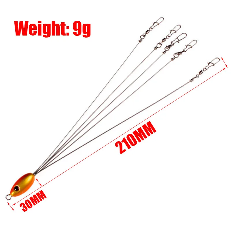 Umbrella Fishing lure Rig 5 Arms Alabama Rig Head Swimming Bait Bass with Swivel Snap Connector Minnow Fishing Group Lure Extend