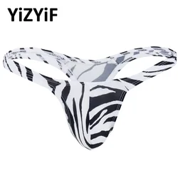 Sexy Gay Men bikini swimwear Panties Bulge Pouch Zebra String Homme T-Back Jockstraps Thong Underwear Slip Hommes swimsuit Men