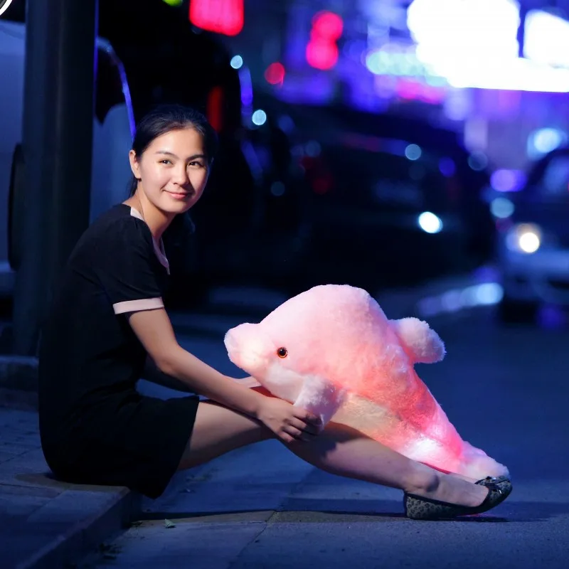 子供のための創造的な照明付きのぬいぐるみ,漫画の枕,45cm,LEDライト,カラフルな人形,子供のためのギフト,1個