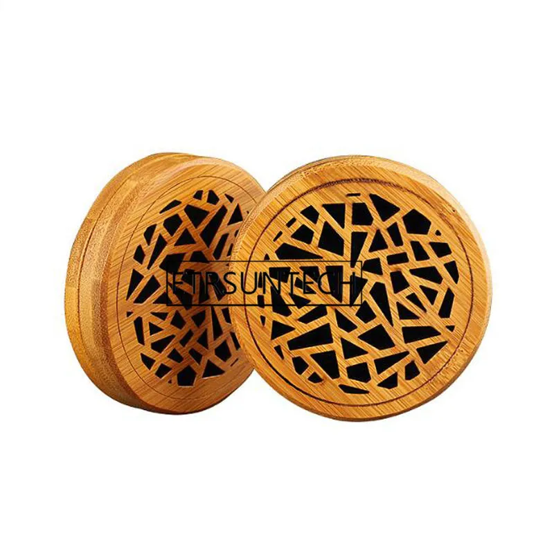 100pcs Bamboo Round Zen Incenso Burners Sandal Incense Holder Round Sandalwood Censer Classical Hollow Incense Lore Home Decor