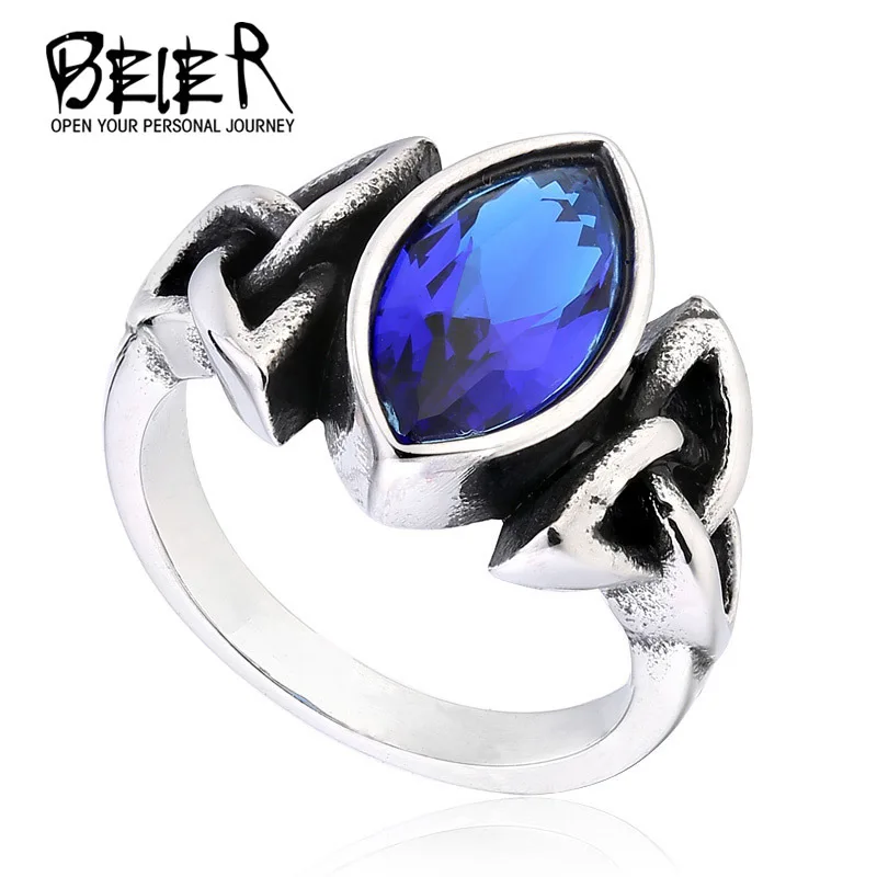 Beier 316L Stainless Steel Viking Men Ring Knot Rune Norse Jewelry Exquisite Ring LLBR8-269R