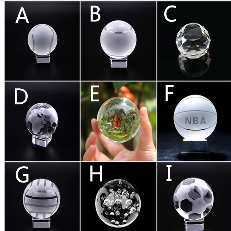 High Quality 50mm Asian Rare Quartz Crystal Sport Saphere Glass Award Ball For  Sports Competition Awards/ Kids Birthday gifts