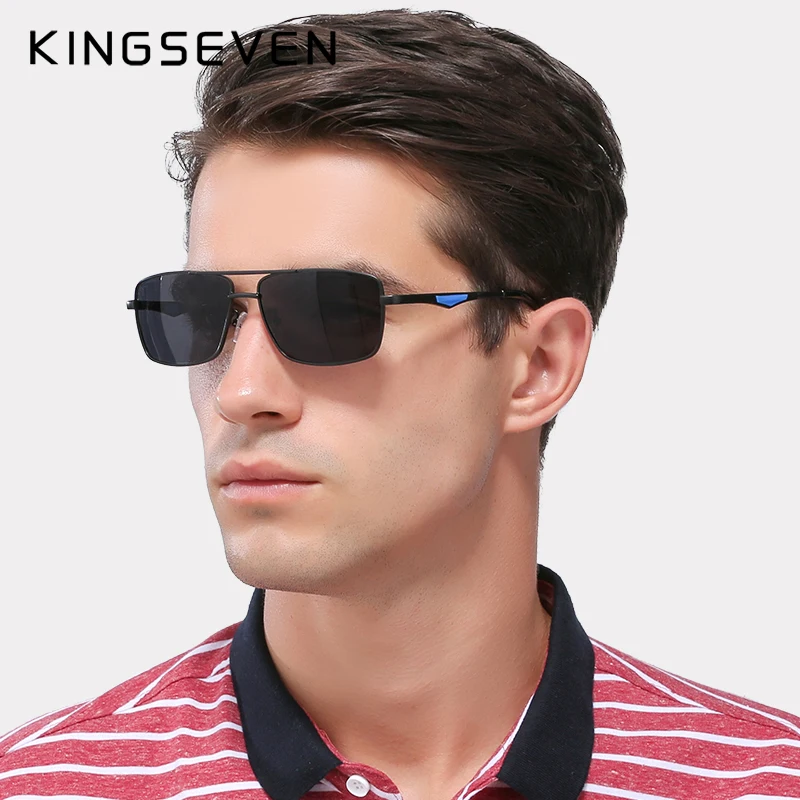 

KINGSEVEN Polarized Sunglasses Men Male Sun Glasses For Men Spuare Mirror Summer UV400 For Holiday Fishing Driving