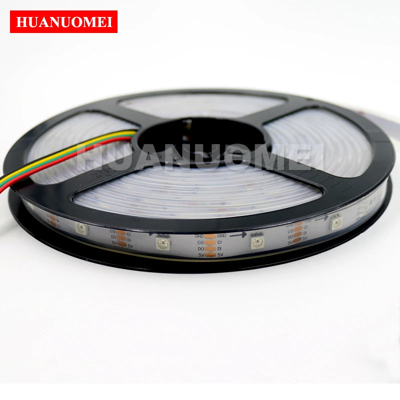 5V 48Pixels/M APA102 5050 SMD RGB Strip LED Lights Decoration Home Outdoor Individual TV White PCB Waterproof IP67 Flexible Tape