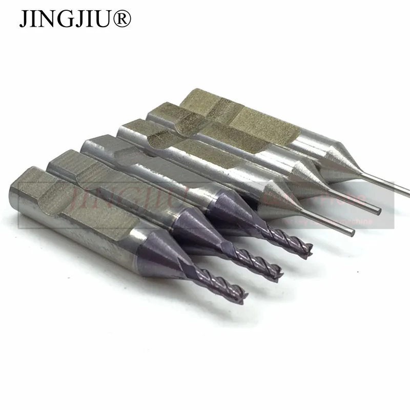 (6pcs)JINGJIU 2.0mm End Milling Cutter with 4FLUTE and 1.0mm Tracer Point for X6/V8 Key Cutting Machine Locksmith Tools