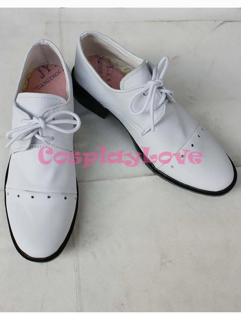 Custom Made Japanese Anime Black Butler Kuroshitsuji Baron White PU Leather Cosplay Shoes For Christmas Halloween CosplayLove