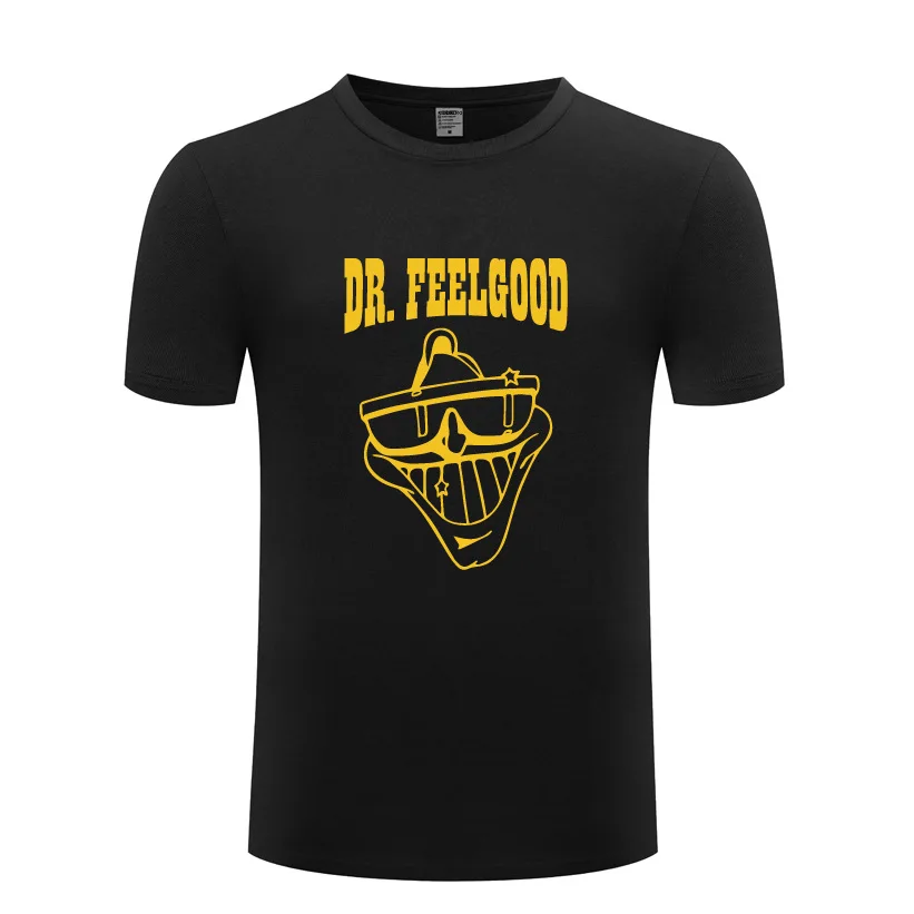 Punk Rock Dr. Feelgood Printed T Shirts Men Hip Hop Short Sleeve O Neck Cotton Man T-Shirt Cool Funny Streetwear Top Tees Summer