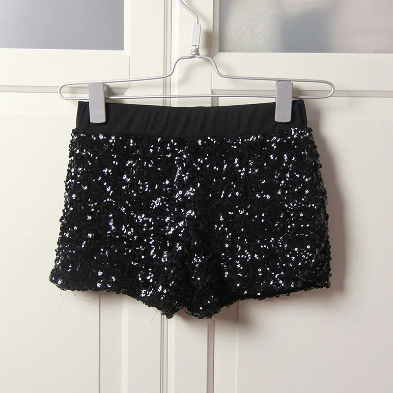 Women Sequins Shorts Elastic Booty Short with High Waist Silver Black Gold Red DS hip hop jazz Sparke Shorts Outfit