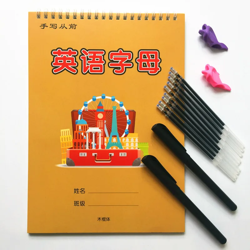 1 pcs English Alphabet groove copybook 26 English letters Character Exercise Kindergarten baby pre-school to write the text