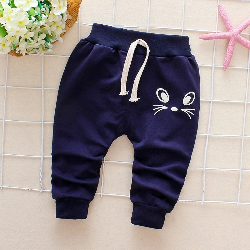 BAMBINI WIT di Autunno della Molla Nuovi Pantaloni Del Bambino Pantaloni di Cotone di Buona Qualità Carino Gatto Pantaloni Del Bambino Del Bambino