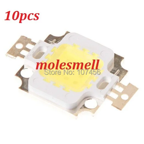 10pcs 10W LED Integrated High power LED Beads white 900mA 9.0-12.0V 800-900LM 40mil Taiwan Chips Free shipping