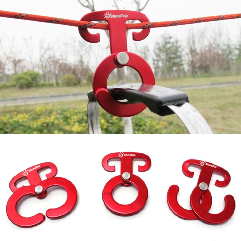 2pcs Camping Tent Rope Buckle Ultralight Outdoor Quick Hang Wind Rope Hanger Buckle Quickdraw Tent Accessories