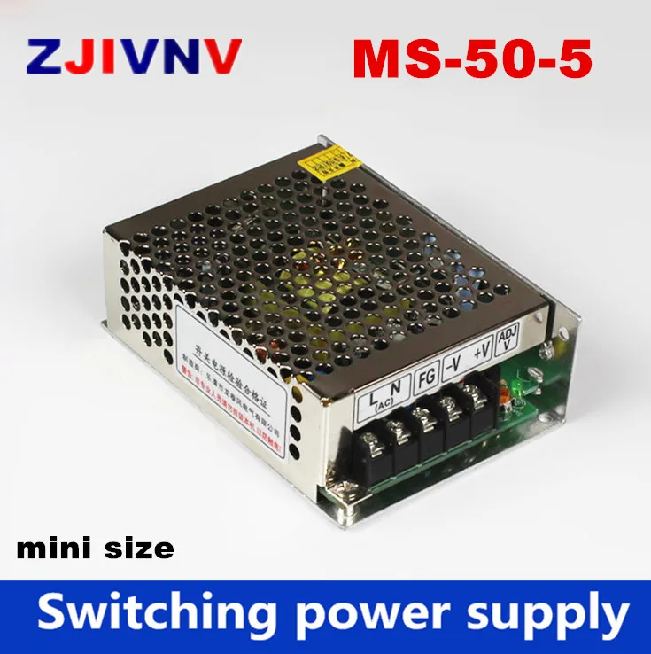 5V 10A 50W Switching Power Supply MINI size Transformer 220V AC to DC 5V output for LED Strip light /CCTV (MS-50-5)