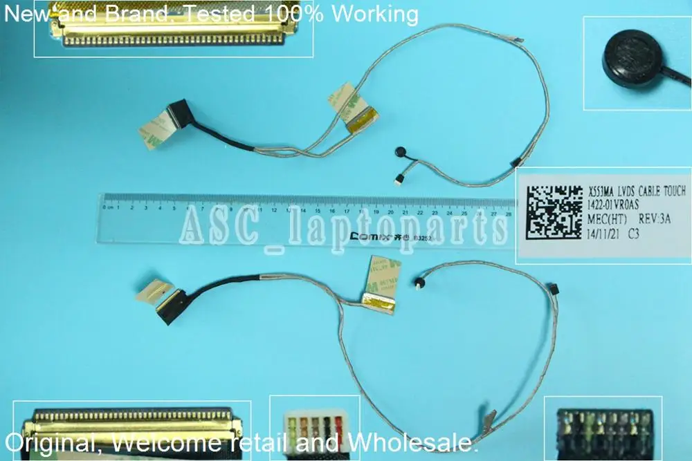 Nuevo Cable flexible de vídeo LED LCD Original para ASUS X553MA F553M X553S X553SA X553M con táctil (40 pines con micrófono)