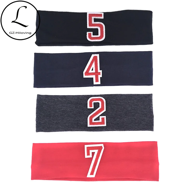 

2019 Summer Baby Boy Girls Personalized Number Headbands Cute Kid Childs Elastic Cotton Hair Bands Accessories Birthday Party