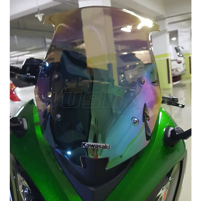 Motorcycle Double Bubble Windshield WindScreen Screen For 2017 2018  2019 Kawasaki Ninja 1000 Z1000 Z 1000 SX Z1000SX Iridium
