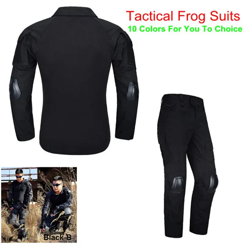 

Camouflage Pants +Shirt Tactical Combat Army Uniform Camo Clothes Airsoft Hunting Military Suit With Detachable Elbow Pads