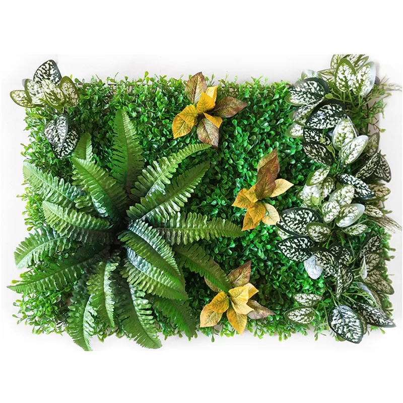 

40x60cm Artificial Plant Wall Simulation Plastic Lawn Tropical Leaves Clover Fern Leaves Home Wedding Decoration Flower DIY 5pcs