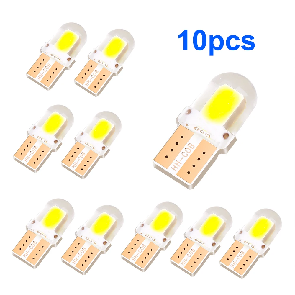 10PCS T10 5730 W5W 4/8/12 SMD Led Car Interior Bulb Canbus Error Free White LED 12V Car Side Wedge Light White Lamp Bulb