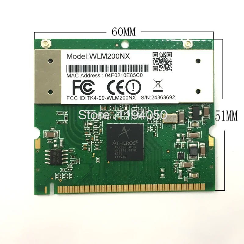 Atheros AR9220 WLM200NX 802.11a/b/g/n Dual Band 2,4 GHz 5GHz 300Mbps WiFi tarjeta inalámbrica pci wifi miniPCI ar9220