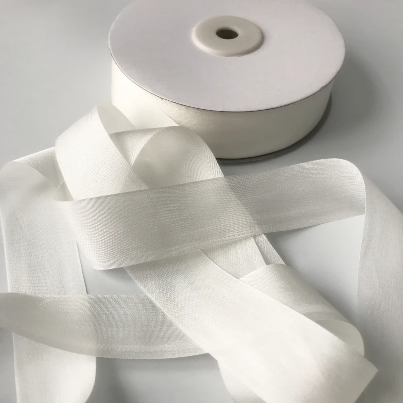 White Genuine undyed white pure thin taffeta silk ribbon in 2mm,4mm,10mm to38mm ribbon for handcraft embroiey free shipping