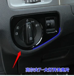 ABS baking varnish headlight switch cover stickers for 2014 VW GOLF 7 MK 7 auto accessories