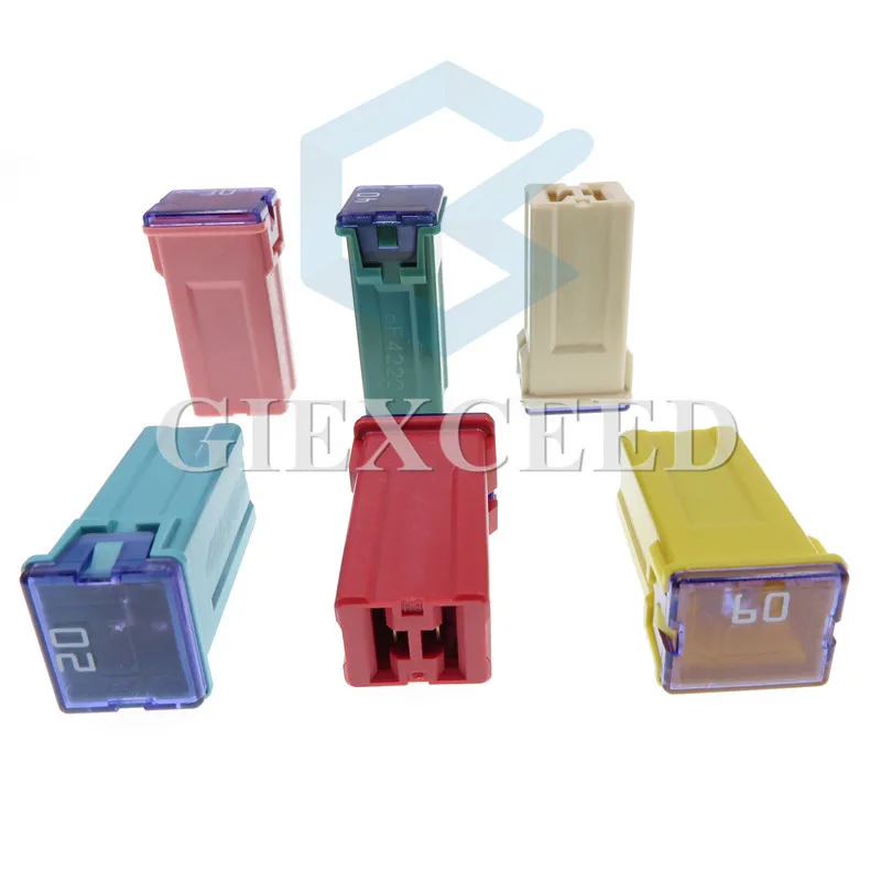 5 Pcs PEC JT Auto Fuse Box 20A 25A 30A 40A 50A 60A Automotive Rectangle Fuses For Ford Buick Mazda Suzuki Chevrolet BYD