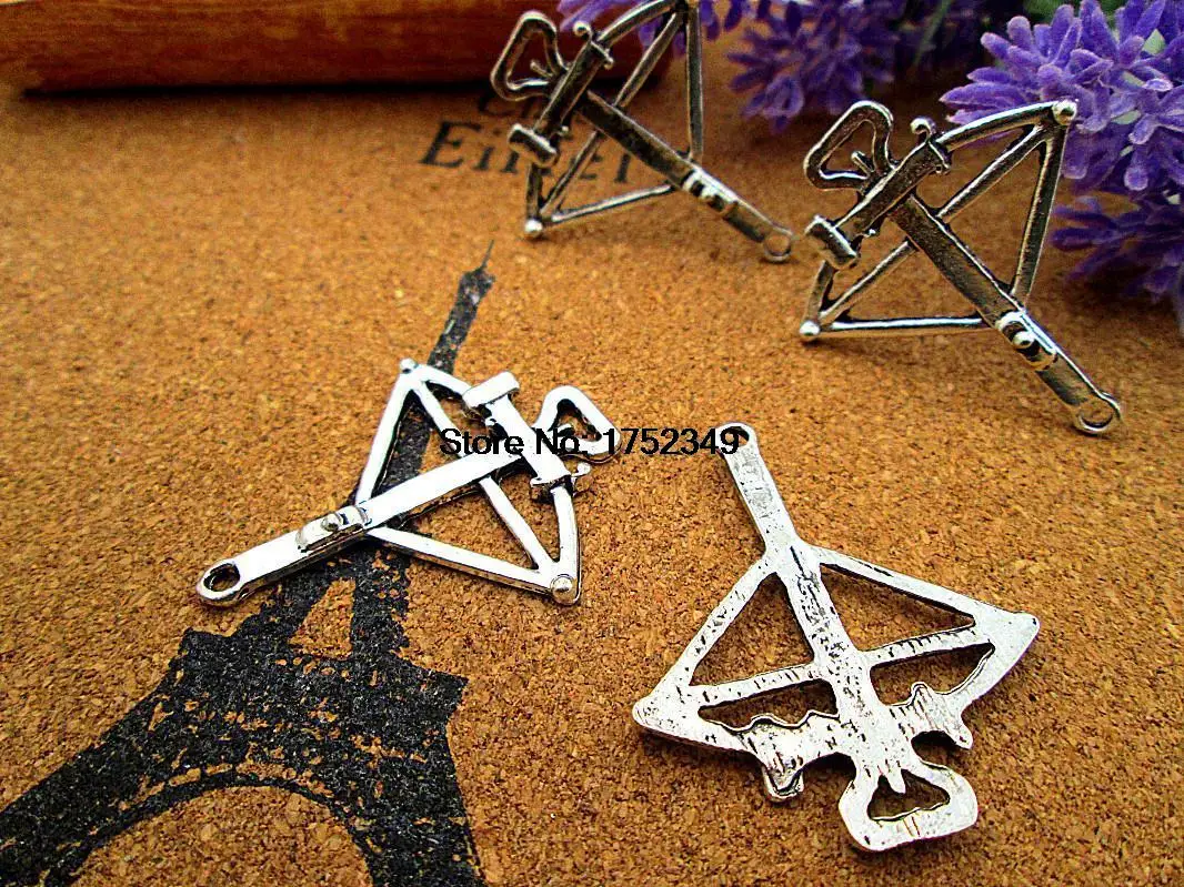 8pcs- crossbow Charms Antique Tibetan silver Daryl  crossbow  Charms pendants 40x34mm