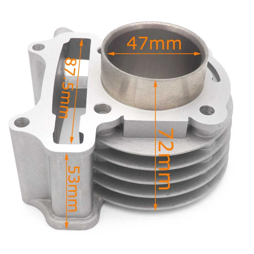 ZHUANGQIAO 47mm Performance Big Bore Kit Cylinder Piston Rings fit for GY6 50cc to 80cc 4 Stroke Scooter Moped ATV 139QMB 139QMA