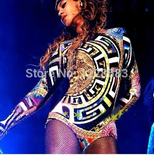 New Hot Sale Lady Women Sexy Beyonce Dance Costume Singer Female Jumpsuit Beyonce Clothes / Beyonce Leotard