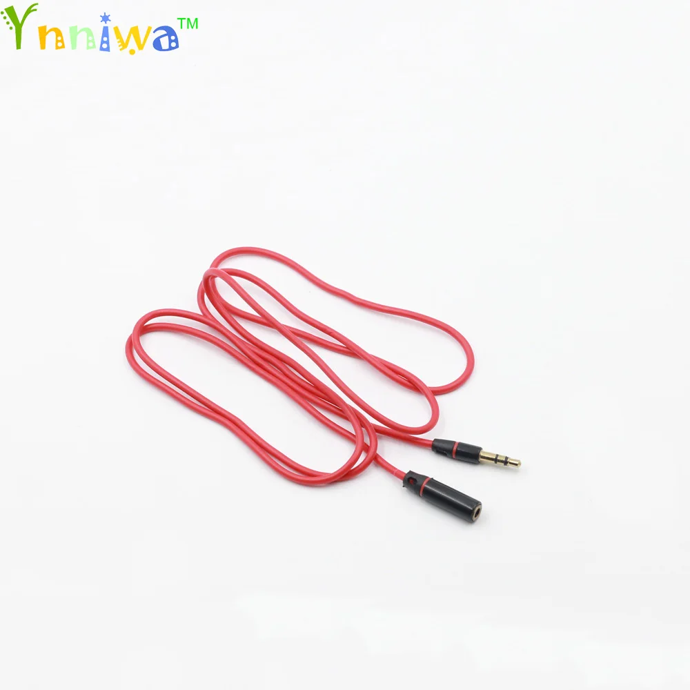 10 個赤 3.5 ミリメートルジャック Aux オーディオケーブルオス - メスオーディオ延長ケーブルコード金メッキ補助ケーブル 1.2 センチメートル