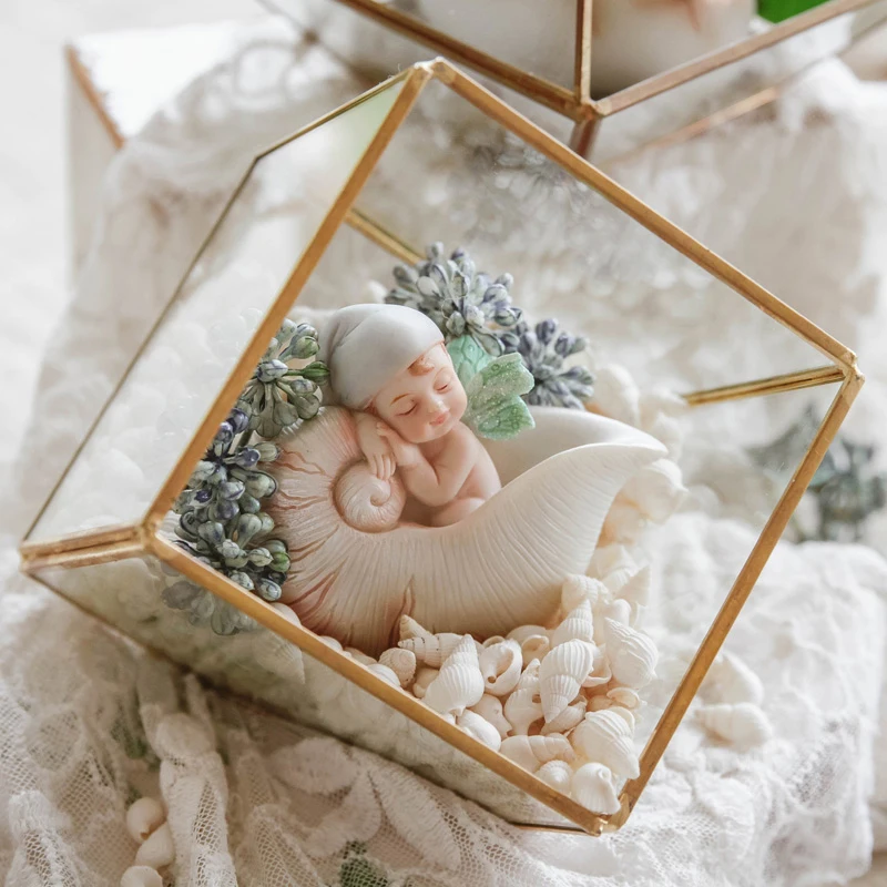 Europe Synthetic Resin Angel Doll Lovely Cartoon Baby Sleep Miniature Figurines Tabletop Crafts